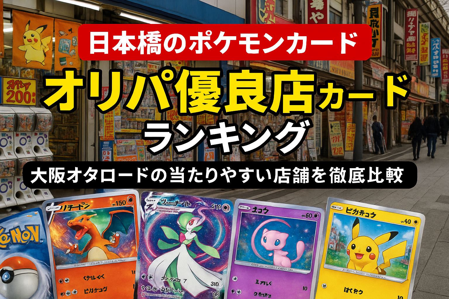 日本橋のポケモンカード オリパ優良店ランキング！大阪オタロードの当たりやすい店舗を徹底比較