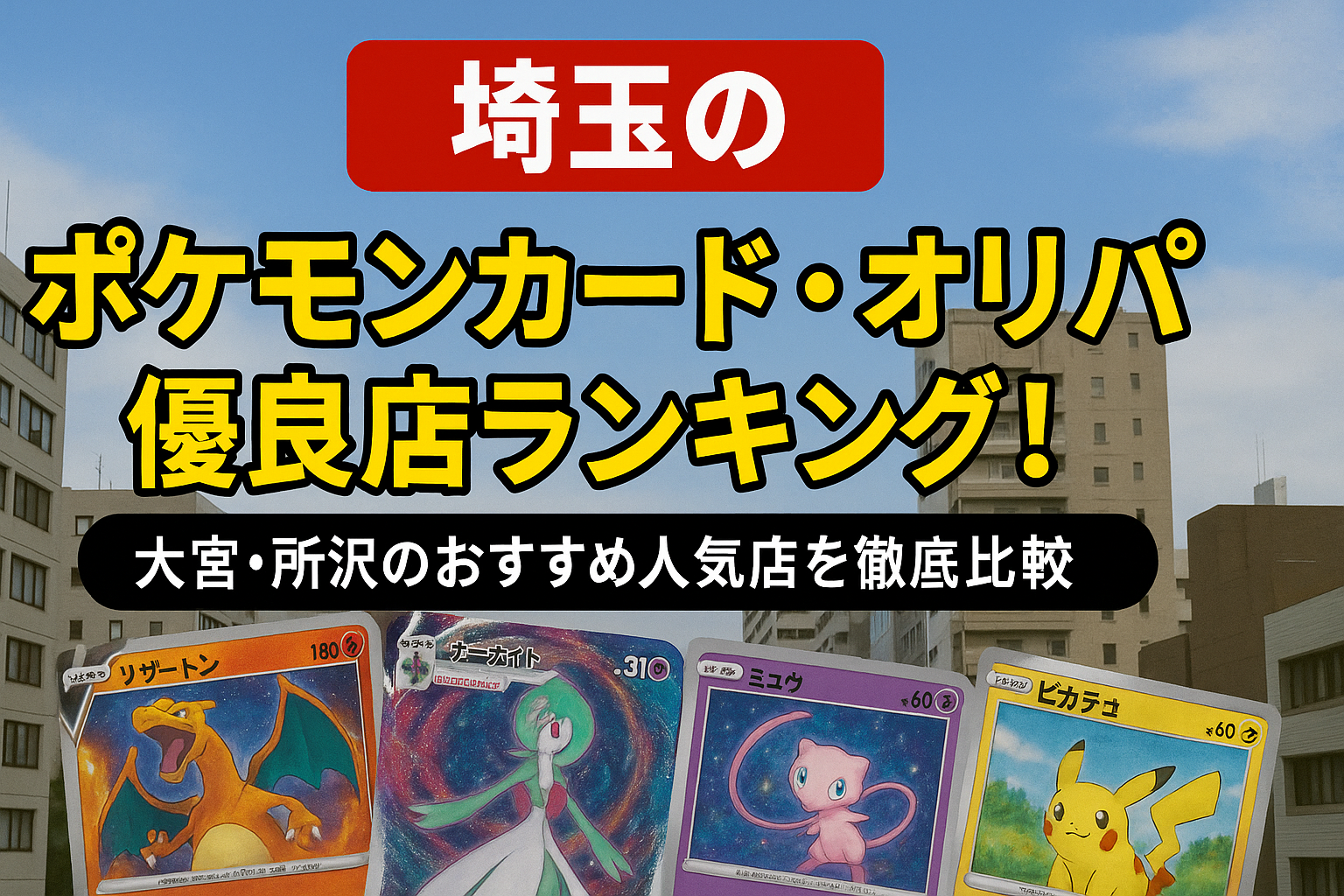 埼玉のポケモンカード・オリパ優良店ランキング！大宮・所沢のおすすめ人気店を徹底比較