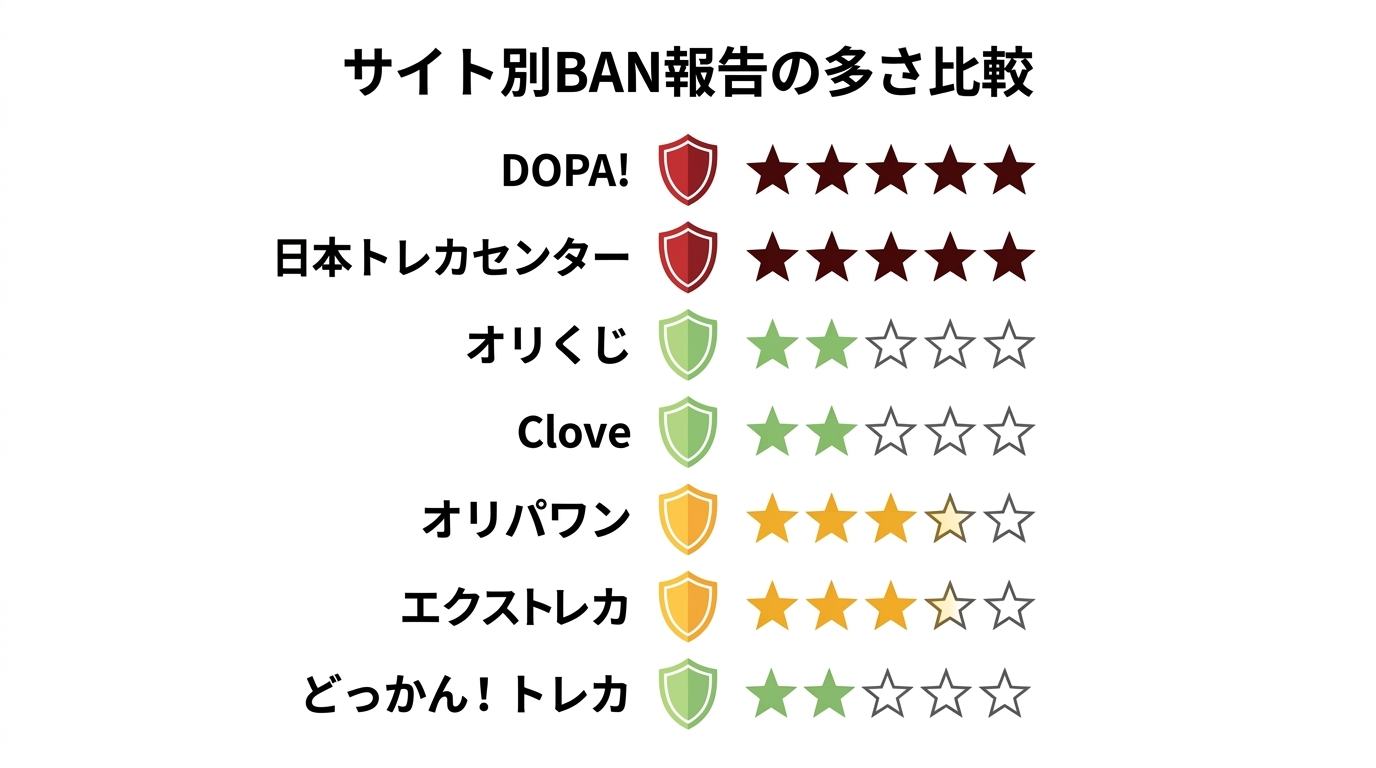 サイト別バン比較
