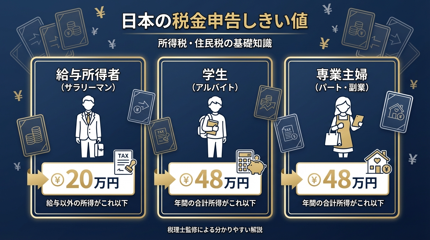 ポケカオリパで確定申告はいくらから必要？会社員・学生・主婦の基準を完全解説