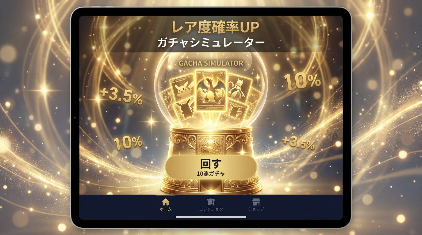 【無料】オリパガチャシミュレーター｜実際に引く前に運試し！確率通りに当たるか検証しよう