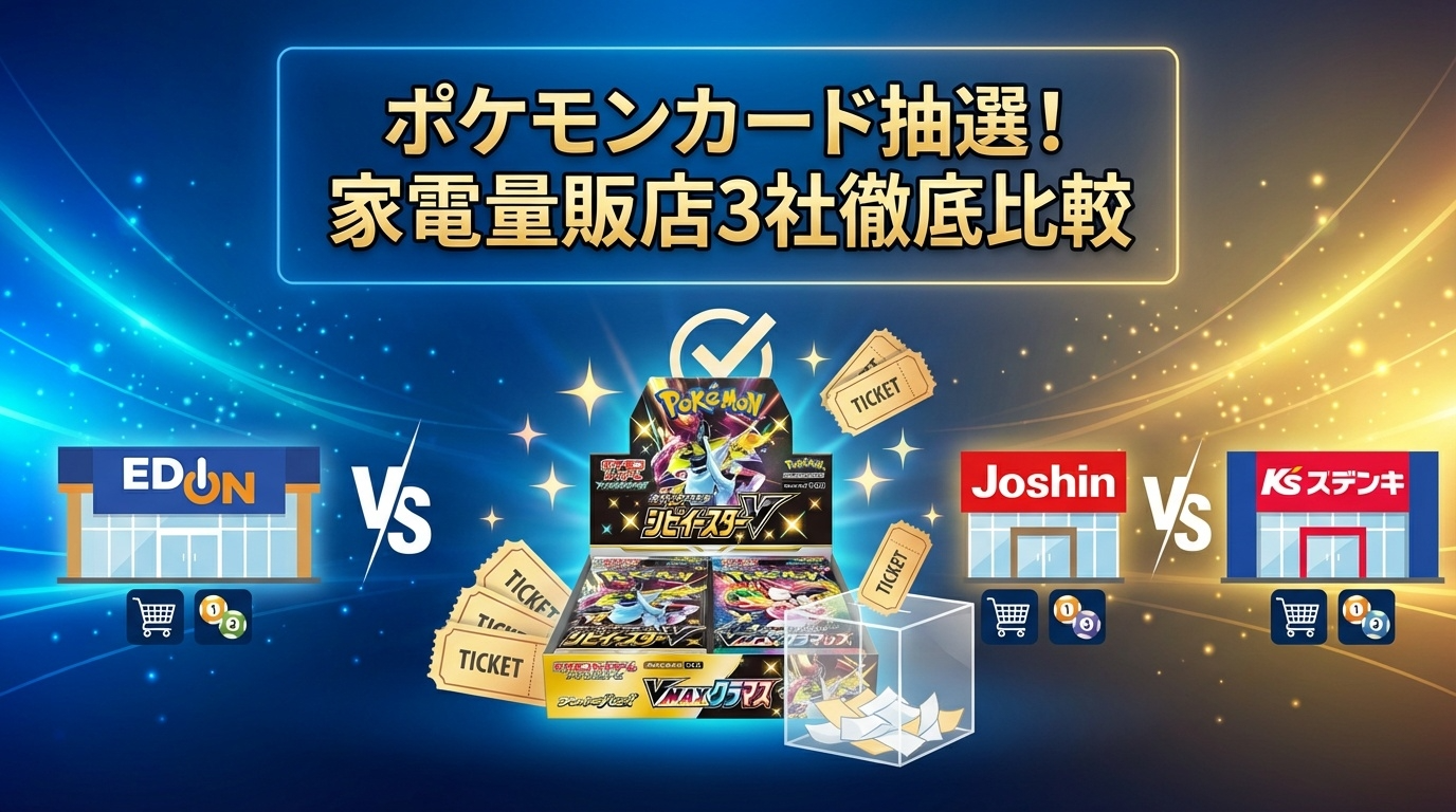 エディオン・ジョーシン・ケーズデンキでポケカの抽選はある？3社を徹底比較