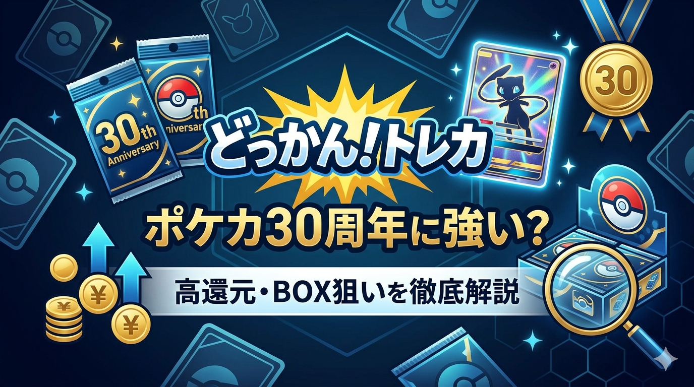 どっかん！トレカはポケカ30周年に強い？高還元・BOX狙いを徹底解説